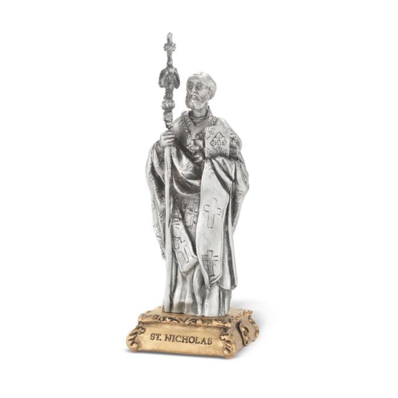 Pewter Statue 4.5 Inch St. Nicholas 12-1799-508