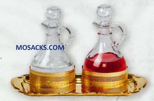 K Brand Processional Cruet Set With Tray Gold Plated-K350 FREE SHIPPING