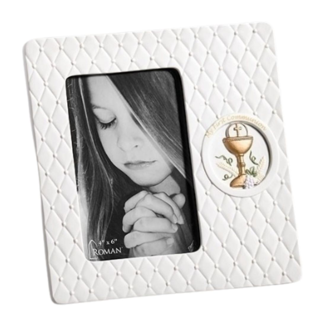 First Communion Chalice Porcelain 4" x 6" Photo Frame 46143