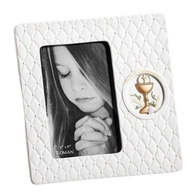 First Communion Chalice Porcelain 4" x 6" Photo Frame 46143