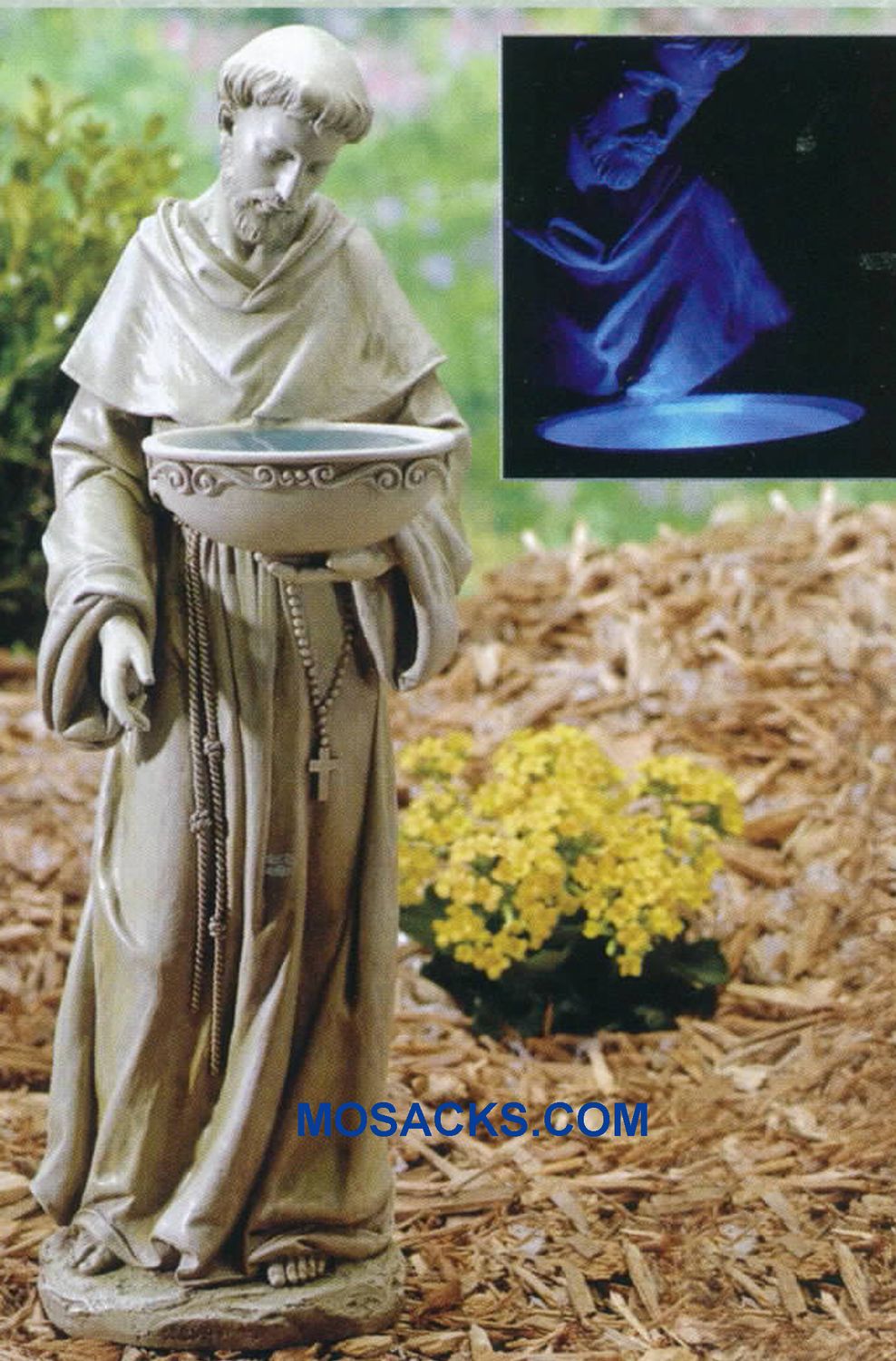 Joseph Studio St. Francis Solar Birdbath 47445