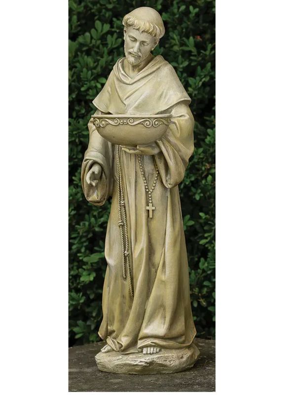 Joseph's Studio 20" St. Francis Solar Birdbath
