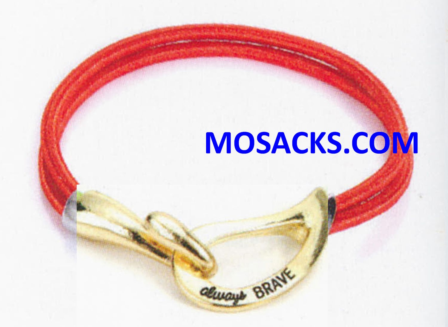 Always Brave Heart Cancer Awareness Bracelet Gold Red 452-222233