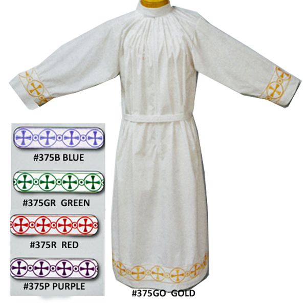 Beau Veste Fitted Alb With Banding #375 - Cross Banding Available in 5 Liturgical Color Choices on …