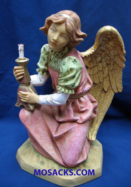 Fontanini Heirloom Nativity 20" Masterpiece Collection Kneeling Pink Angel 53418 RETIRED