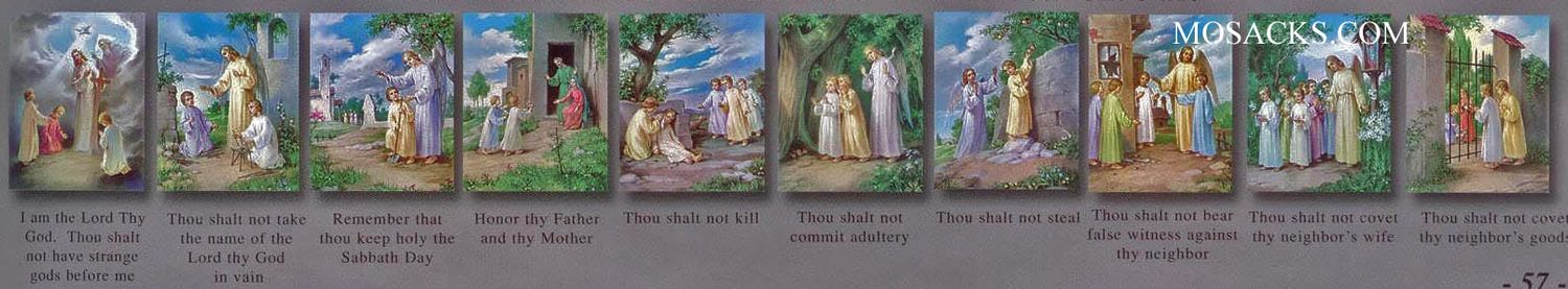 The Ten Commandments 8x 10 Teaching Aid Poster Set (12-1475) The Ten Commandments Full Color Lithograph Poster Set 1475