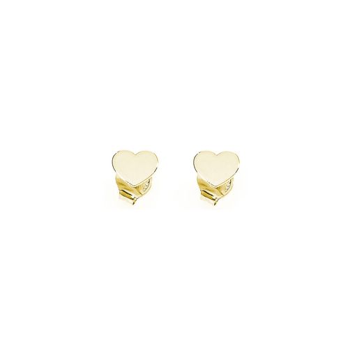 Sterling Silver Heart Earrings Gold Dipped-ORHG from the Amen Jewelry Collection, Made in Italy