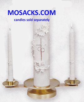 KBrand Ecclesiastical Brass Highly Polished or Satin Finish Brass Wedding Candelabra is 3" high x 1…