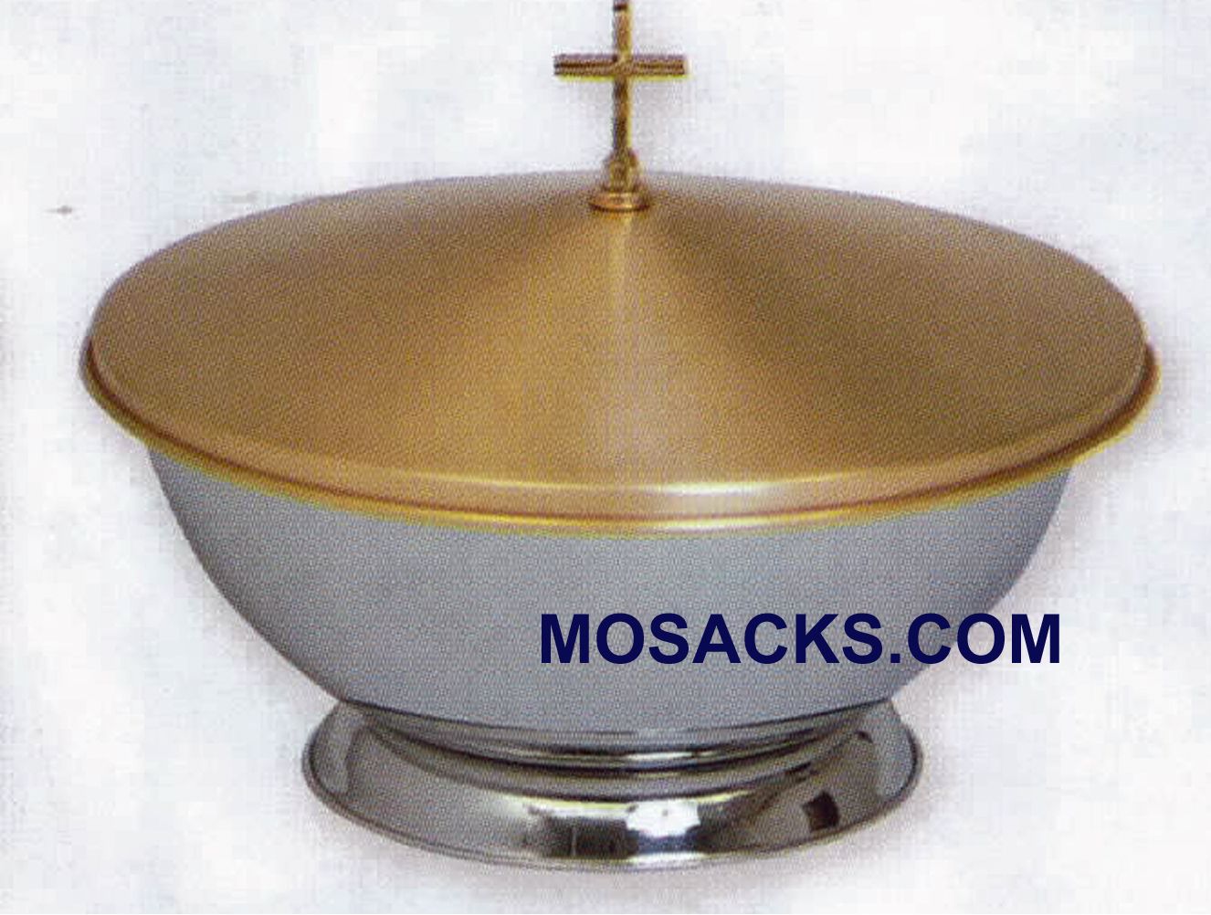 Portable Baptismal Font With 16" Stainless Steel Baptismal Bowl and Satin Bronze Baptismal Cover - …