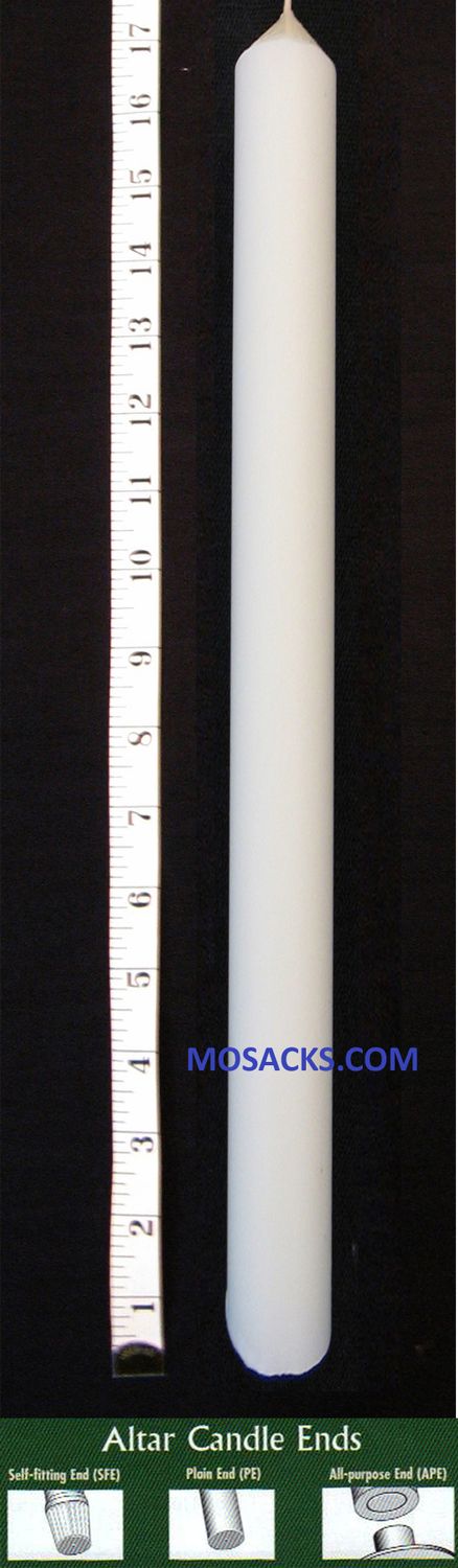 Long-Burning 51% Beeswax Altar Candle 1 1/4" x 17" PE
