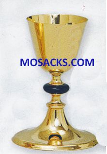 Chalice and Paten - Gold Plated Chalice measures 8" High and 3-3/4" dia. Cup with 12 oz. cap. Base …