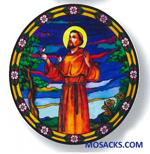 Stained Glass Suncatcher Window Decal St Francis of Assisi 356-FR