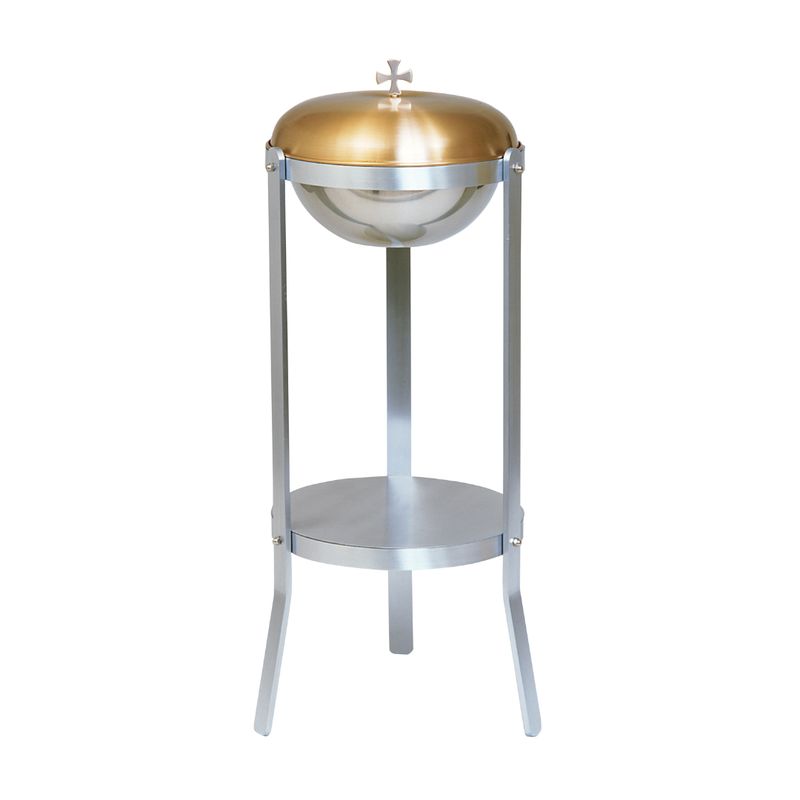 Portable Baptismal Font with Stainless Steel Baptismal Bowl, Bronze Baptismal Cover and Aluminum St…