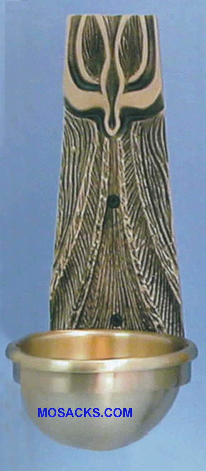 Bronze Holy Water Font Holy Spirit & Rays 82HWF25 Bronze Holy Water Font Holy Spirit & Rays 82HWF25