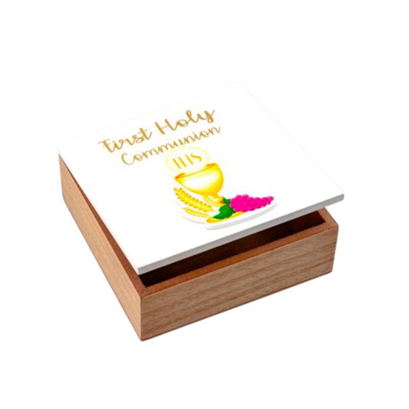 First Holy Communion 5-1/2" X 5-1/2" X 1-3/4" deep Keepsake Box 5984