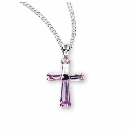 Sterling Silver Zirconia Cross, 3/4", S3300PK