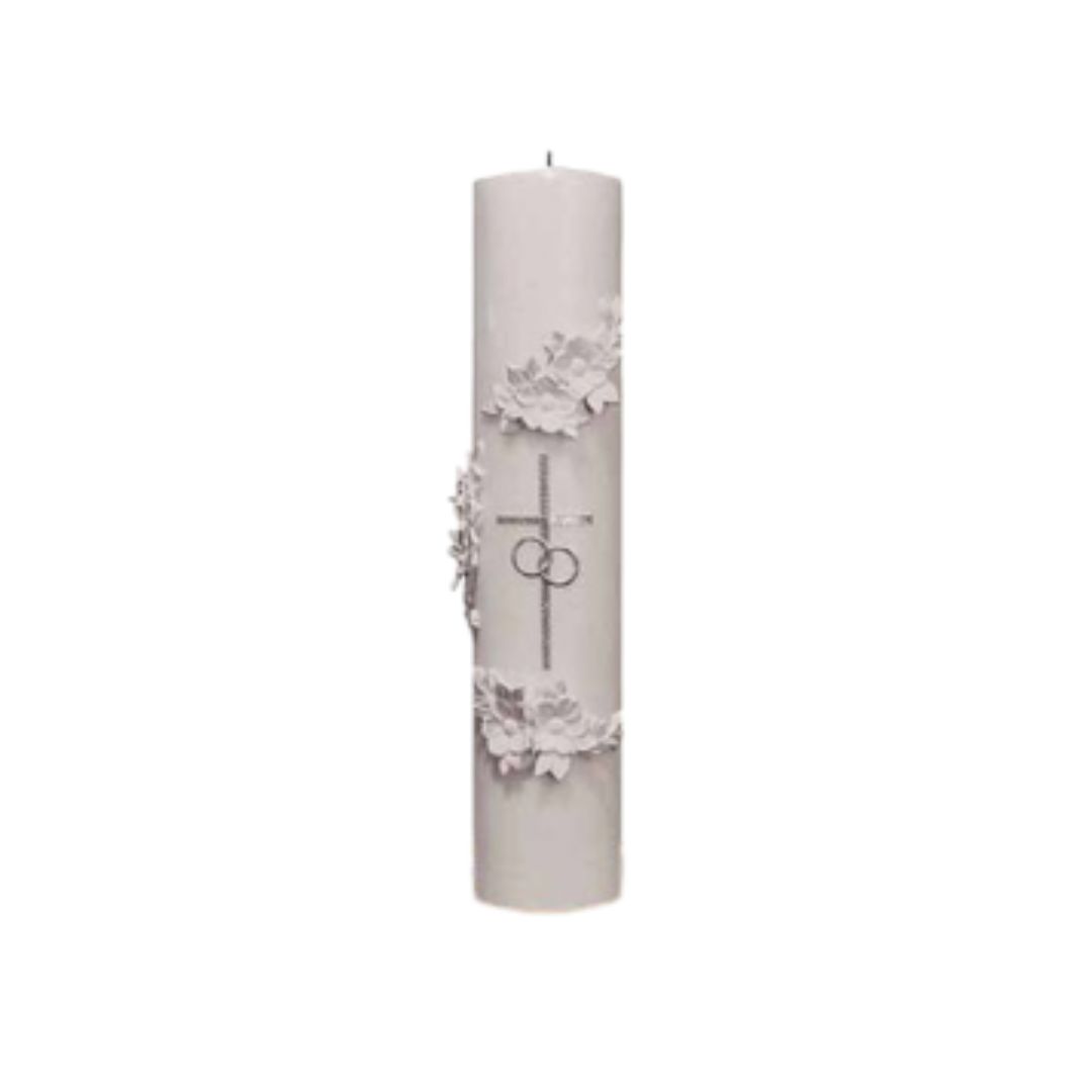 Holy Matrimony Silver and White Center Unity Candle 84401301