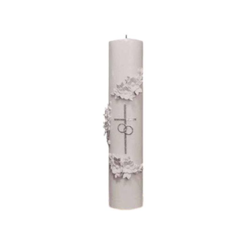 Holy Matrimony Silver and White Center Unity Candle 84401301