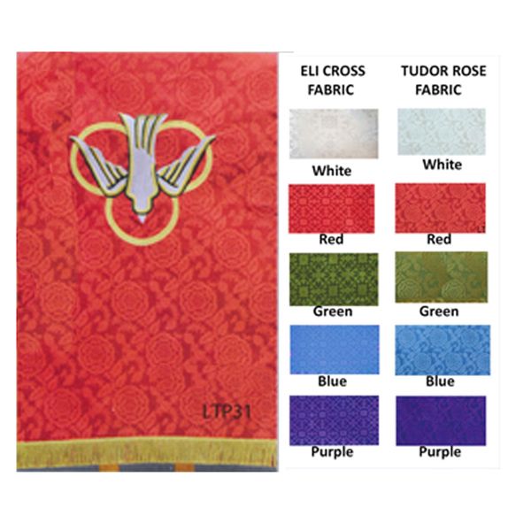 Come Holy Spirit Parament Pulpit Scarf with Dove and Trinity Trefoil design -LTP31
