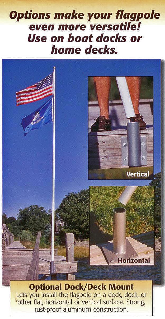 Aluminum Dock/Deck Mount for Telescoping Flagpoles