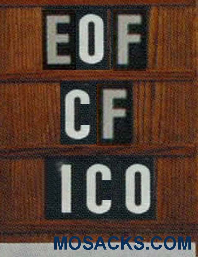 Set of Hymn Board Letters (A-Z) 2-1/4" w x 4-3/8" H 40-242