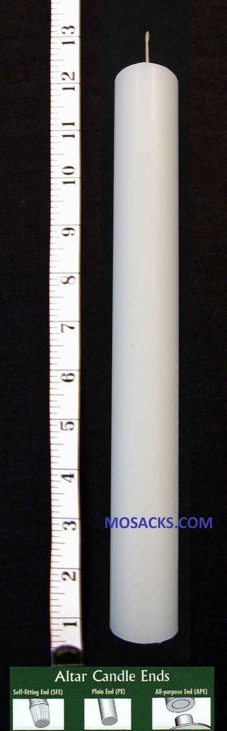 Long-Burning 51% Beeswax Altar Candle 1 3/4" x 12" APE