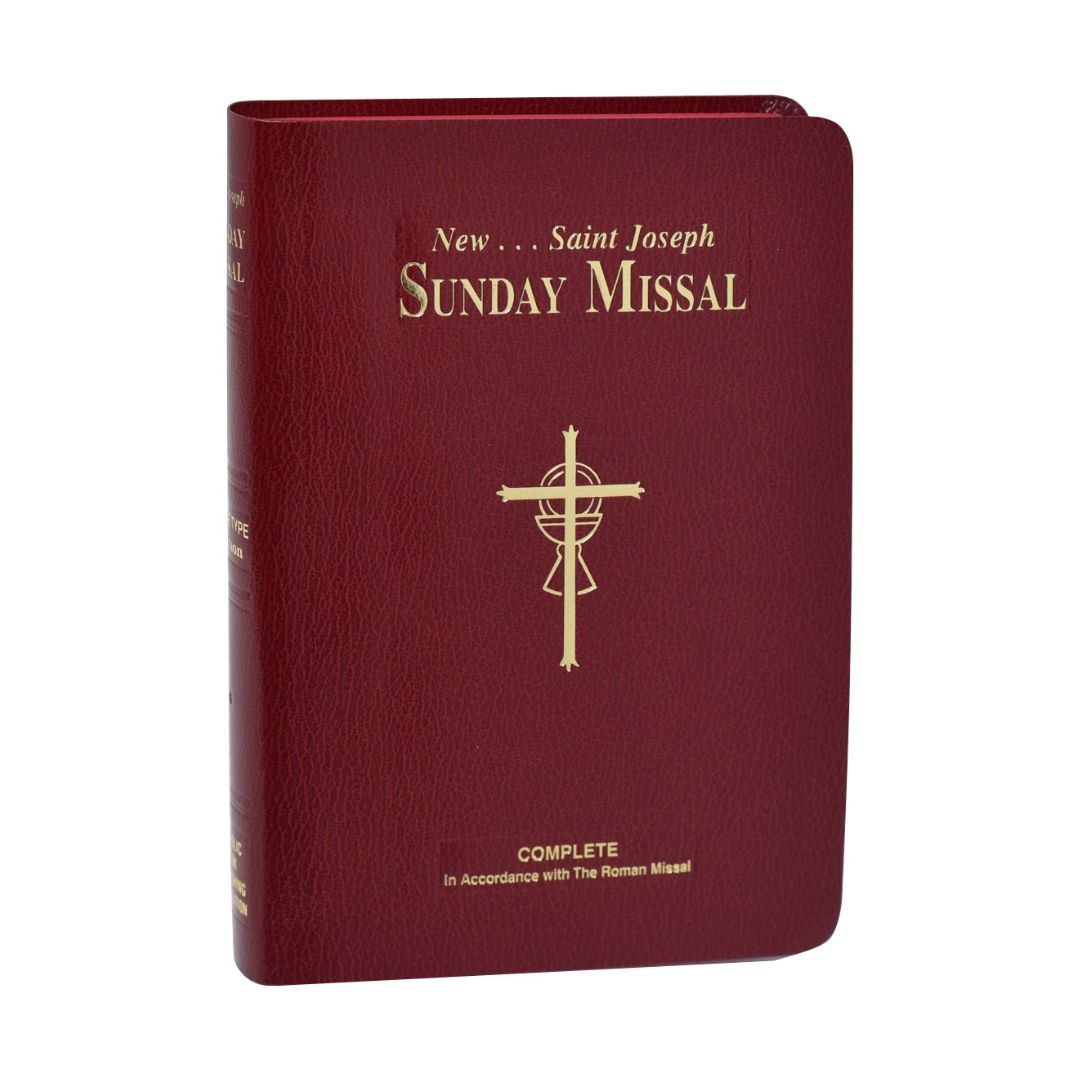 822/10 St. Joseph Sunday Missal Large Type in Burgundy Vinyl Cover #9780899428222