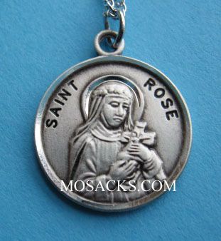 St. Rose Sterling Medal w/18" S Chain