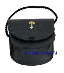 Genuine Leather Gusset Burse 3x3x1" fully-lined with neck cord-K3115