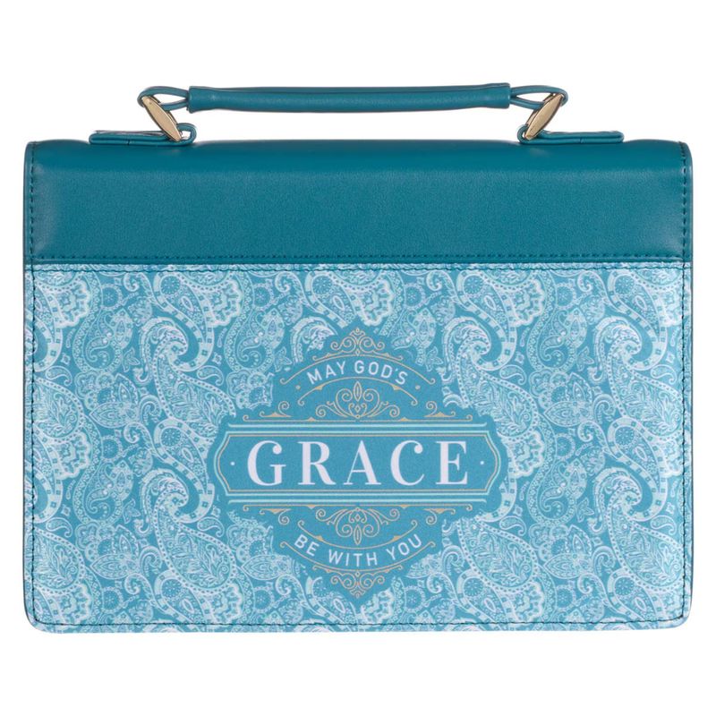 God's Grace (Teal/Faux Leather) Bible Cover - 1220000139206