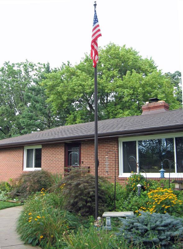 Residential 20' Aluminum Bronze Anodized Flagople w/ External Halyard Residential 20' Alum Bronze Flagpole, Ext. Halyard