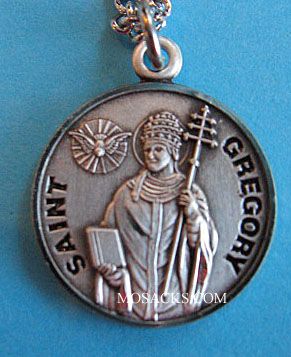 St. Gregory Sterling Silver Medal, 20 S Chain St. Gregory Sterling Medal w/20" S Chain