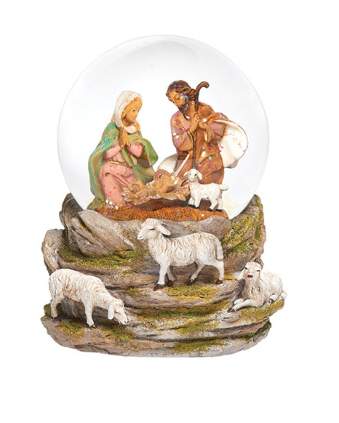 59017HolyFamilyMusicalGlitterdomeFontanini