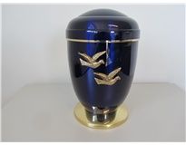 Memorial Keepsake Urn Copper Blue Doves-421-U-136 measures 11.5"  high