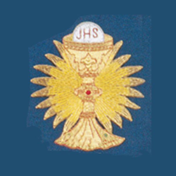 Beau Veste Applique Chalice 10-1730, hand  embroidered gold metallic