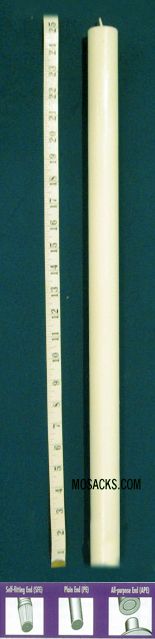 Long-Burning 100% Beeswax Altar Candle Short 1's PE, 1 1/4" x 24 3/4"