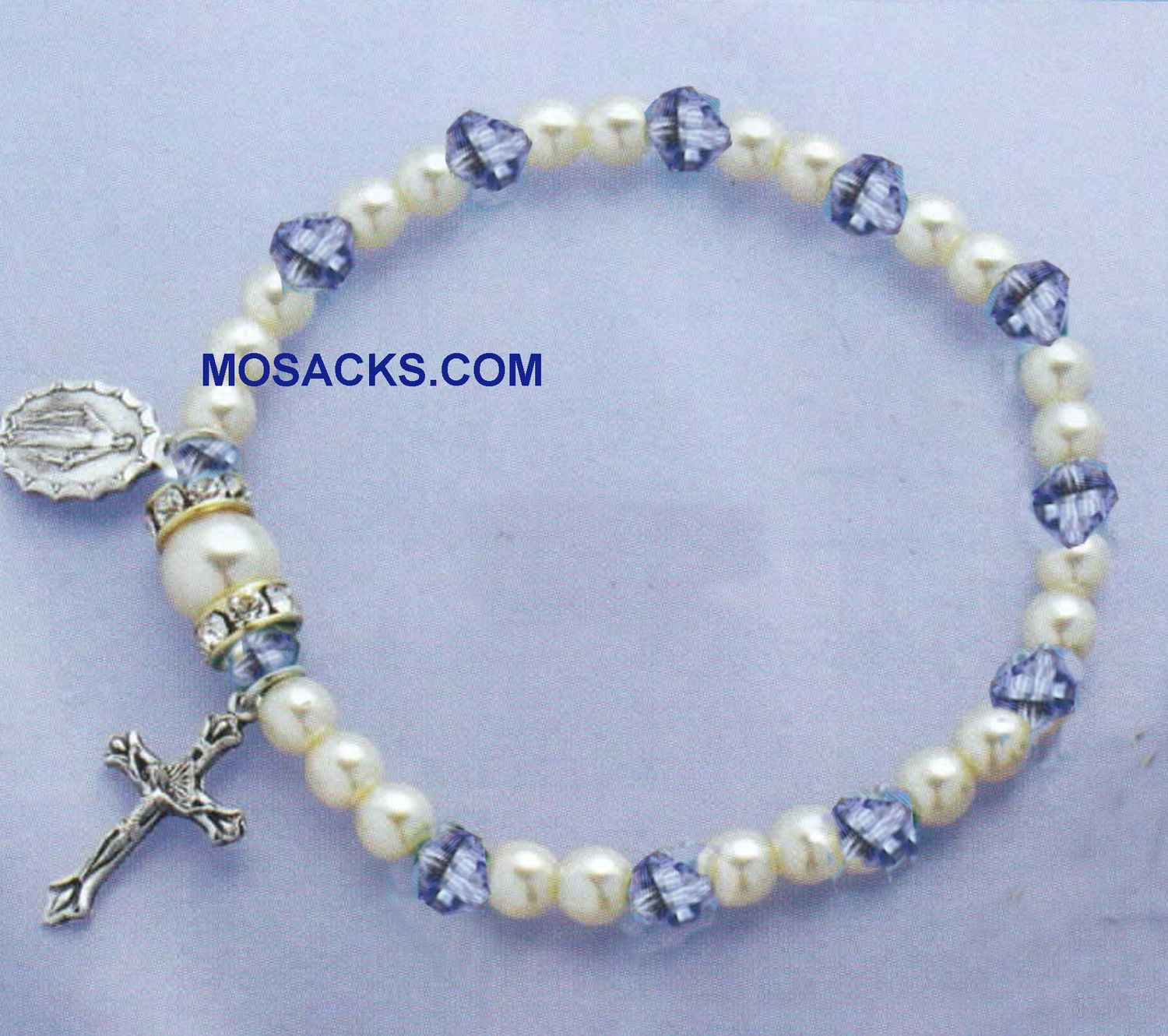 September Birthstone Rosary Stretch Bracelet Sapphire ‚Äì 45280SP Sapphire One Decade Rosary Bracel…