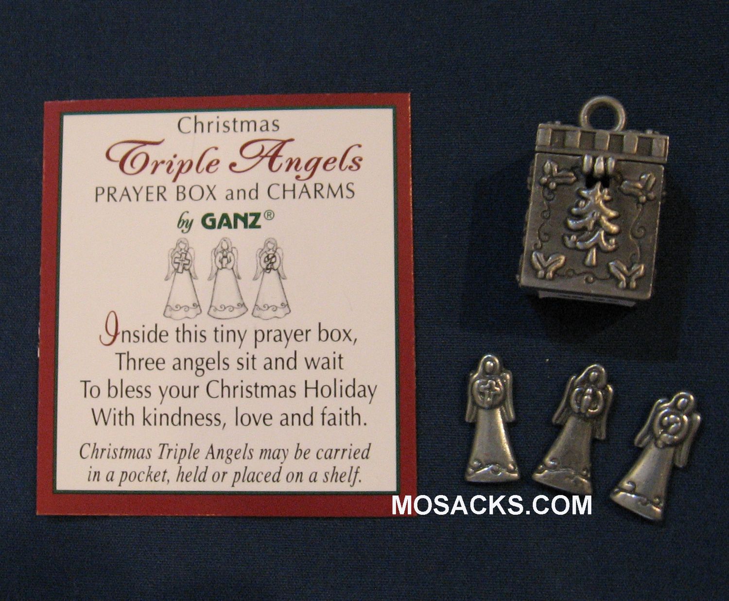 Triple Angels Prayer Box Charm-EX13341 Triple Angels Prayer Box Charm and Card-EX13341