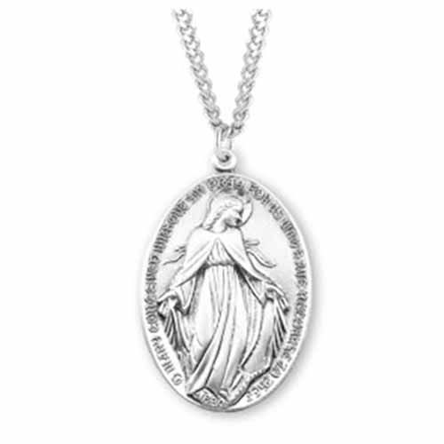 Sterling Silver Miraculous Medal, 1.1/2", S321327