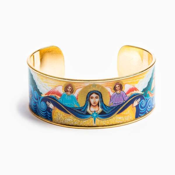 My Saint My Hero Mary Star of the Sea Cuff Bracelet 32004GD