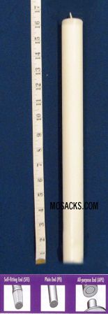Long-Burning 51% Beeswax Altar Candle Short 2's PE, 1 1/16" x 16 3/4"