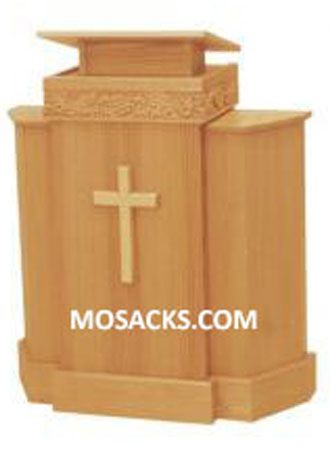 Church Furniture Pulpit Wooden Grape Band and Cross with One Shelf and Book Rest 40-367