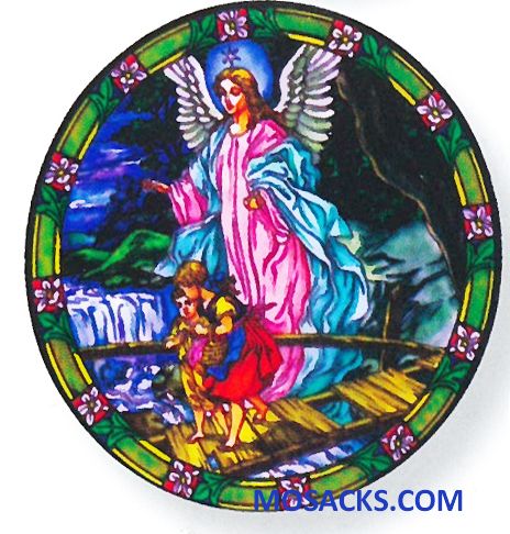 Stained Glass Suncatcher Window Decal Guardian Angel 356-GA