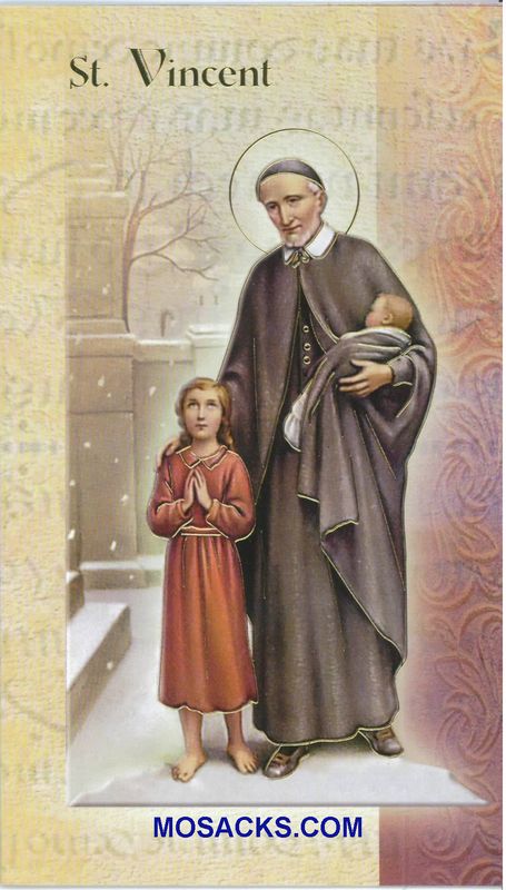 St.Vincent Laminated Bi-fold Holy Card ,F5-562
