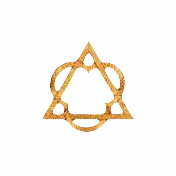 Hand Embroidered Gold Metallic Beau Veste Applique Trinity 10-1330 Beau Veste Applique Trinity 10-1330 hand embroidered gold metallic Triangle & Trefoil applique