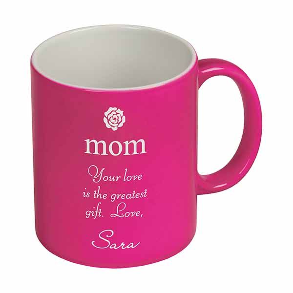 Pink & White Ceramic Mug  11 oz. (Personalized) - ZHZO33