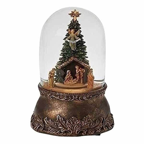 Fontanini Glitterdomes Nativity 6" H 100mm 20-66099 plays "O Little Town of Bethlehem."