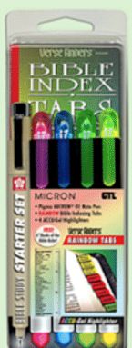 Bible Study Starter Set Tabs and Highlighters (Rainbow)