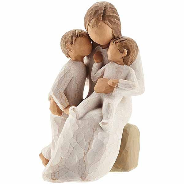 Willow Tree Figurine, Quietly: Quietly encircled by love, 5" High 26100. This is a figurine of a mo