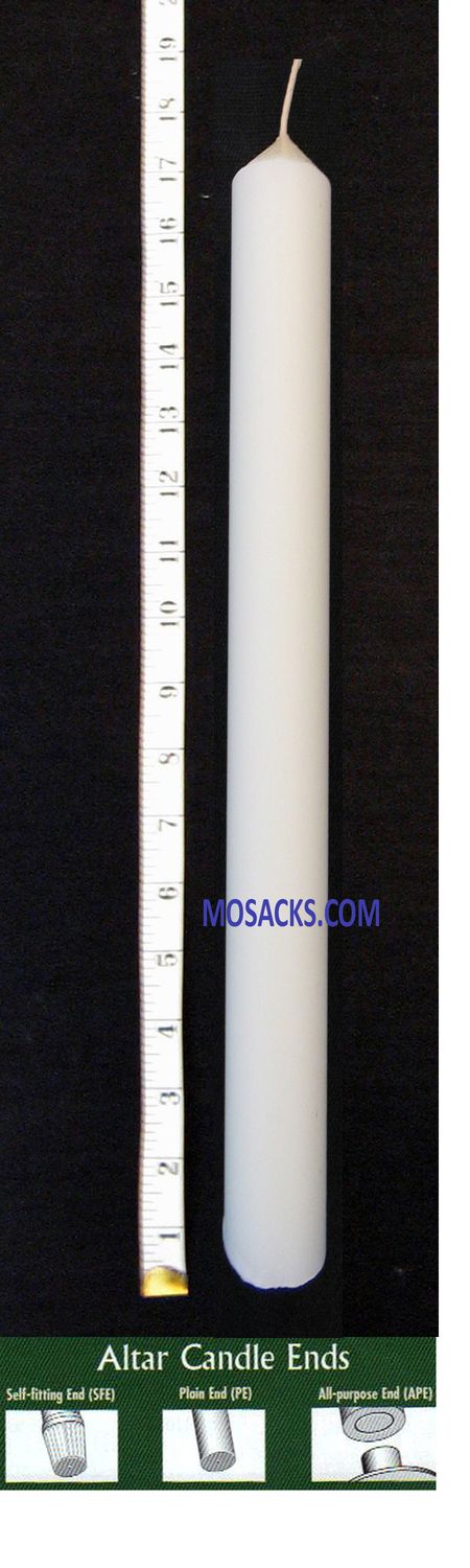 Long-Burning 51% Beeswax Altar Candle 2" x 17" APE